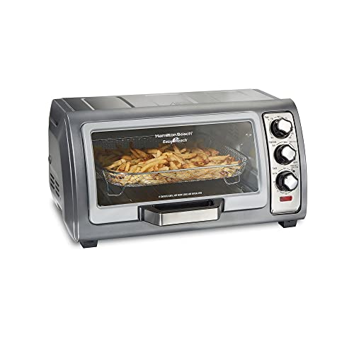 Hamilton Beach Countertop Toaster Oven, Easy Reach With Roll-Top Door, 6-Slice, Convection (31123D), Silver
