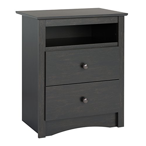 Sonoma Nightstand with Open Shelf, Washed Black