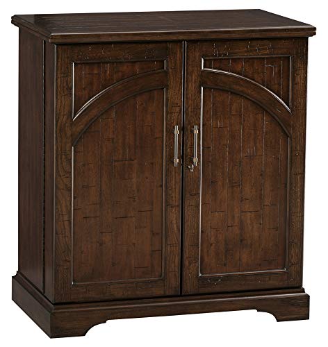 Howard Miller Benmore Valley Wine & Bar Console 695-124 – Rustic Hardwood Finish, Significantly Distressed, Home Liquor Storage, Stemware Rack, Locking Doors & Casters