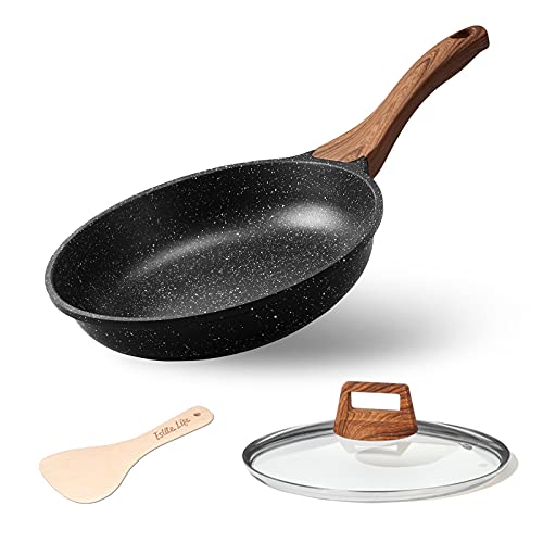 ESLITE LIFE 8 Inch Nonstick Skillet Frying Pan with Lid Egg Omelette Pan Induction Compatible, PFOA & PTFEs Free
