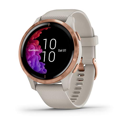 Garmin Venu, GPS Smartwatch with Bright Touchscreen Display, Features Music, Body Energy Monitoring, Animated Workouts, Pulse Ox Sensor and More, Rose Gold with Tan Band Garmin Venu, GPS Smartwatch with Bright Touchscreen Display, Features Music, Body Energy Monitoring, Animated Workouts, Pulse Ox Sensor and More, Rose Gold with Tan Band