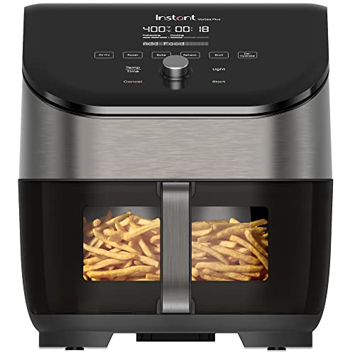 Instant Vortex Plus 6-Quart Air Fryer Oven, From the Makers of Instant Pot with Odor Erase Technology, ClearCook Cooking Window, App with over 100 Recipes, Single Basket, Stainless Steel Instant Vortex Plus 6-Quart Air Fryer Oven, From the Makers of Instant Pot with Odor Erase Technology, ClearCook Cooking Window, App with over 100 Recipes, Single Basket, Stainless Steel