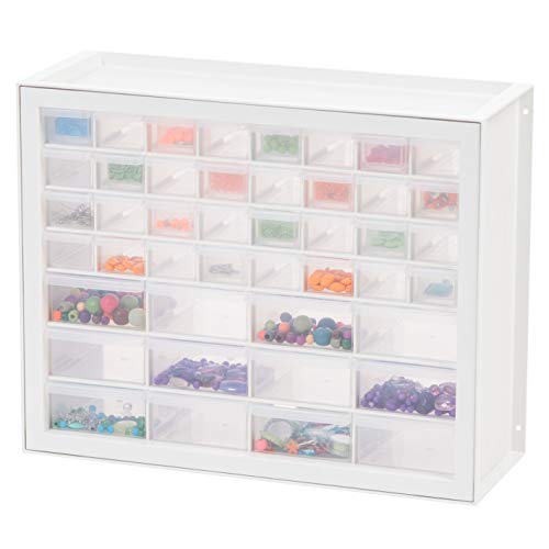IRIS USA 44 Drawer Stackable Storage Cabinet for Hardware Crafts and Toys, 19.5-Inch W x 7-Inch D x 15.5-Inch H, White - Small Brick Organizer Utility Chest, Scrapbook Art Hobby Multiple Compartment IRIS USA 44 Drawer Stackable Storage Cabinet for Hardware Crafts and Toys, 19.5-Inch W x 7-Inch D x 15.5-Inch H, White - Small Brick Organizer Utility Chest, Scrapbook Art Hobby Multiple Compartment