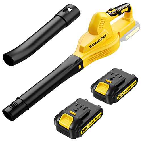 Cordless Leaf Blower Battery Powered - Electric Small Blower with 2 Batteries - 20V 140 CFM Lightweight Handheld Battery Operated Blower for Patio, Yard