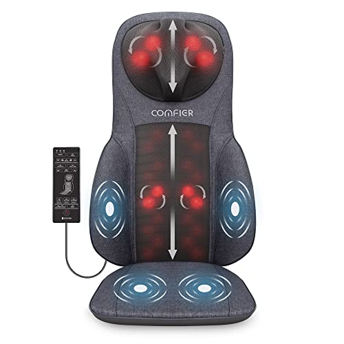 Comfier Neck Back Massager with Heat, Height Adjustable Chair Massager Seat Cushion for Neck Shoulders, Shiatsu Massage Chair Pad for Back Support,Full Body Pain Relief,Gifts for Mom,Dad