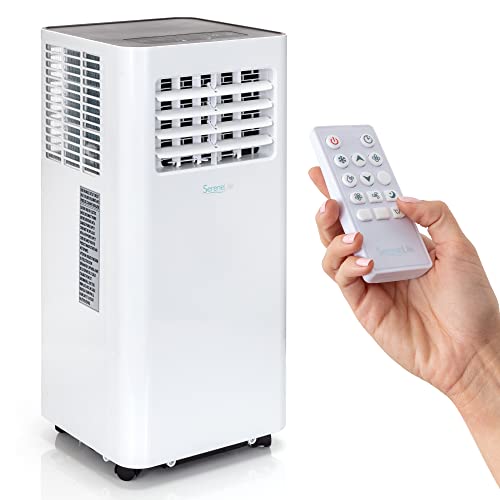Compact Freestanding Portable Air Conditioner - 10,000 BTU Indoor Free Standing AC Unit w/ Dehumidifier & Fan Modes For Home, Office, School & Business Rooms Up To 300 Sq. Ft - SereneLife SLPAC105W Compact Freestanding Portable Air Conditioner - 10,000 BTU Indoor Free Standing AC Unit w/ Dehumidifier & Fan Modes For Home, Office, School & Business Rooms Up To 300 Sq. Ft - SereneLife SLPAC105W