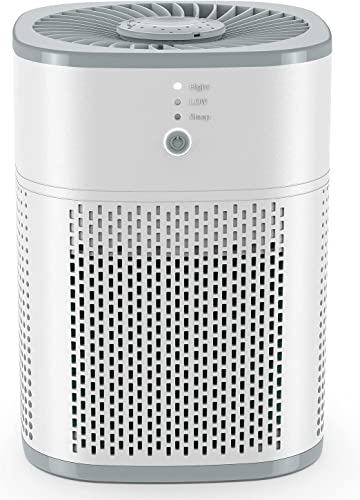 Air Purifiers for Bedroom, H13 True HEPA Filter for Home large Room, Air Filter with Sleep Model, 24db Filtration System, 360° Air Intake for Pet Dander Dust Pollen Smoke Allergie, White