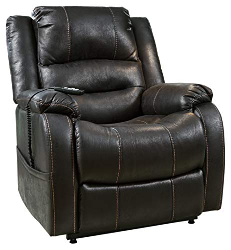 Signature Design by Ashley Yandel Faux Leather Electric Power Lift Recliner for Elderly, Black