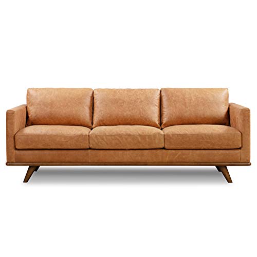 POLY & BARK Nolita Sofa in Full-Grain Pure-Aniline Italian Leather, Cognac Tan