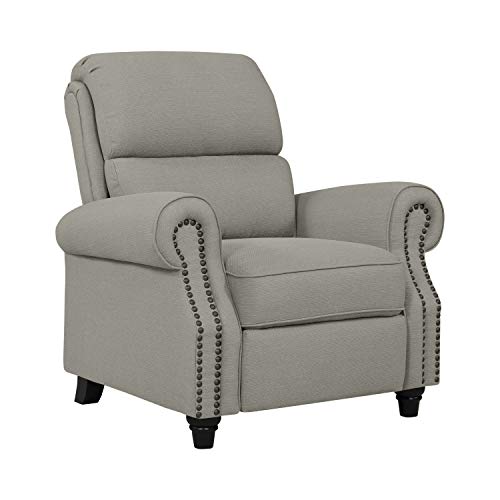 Domesis Cortez - Linen Push Back Recliner Chair, Dove Grey