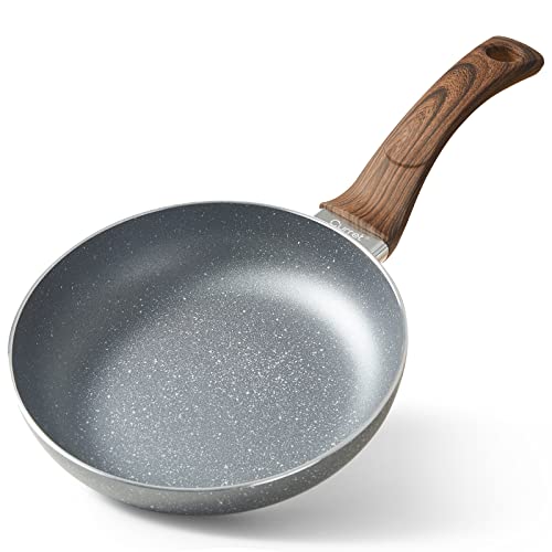 Cyrret Stone Frying Pan 8 inch, Nonstick Small Omelet Pan with 100% APEO&PFOA-Free Stone Non Stick Coating, Granite Skillet Pan for Cooking, Nonstick Skillet Frying Pan Suitable for All Stoves