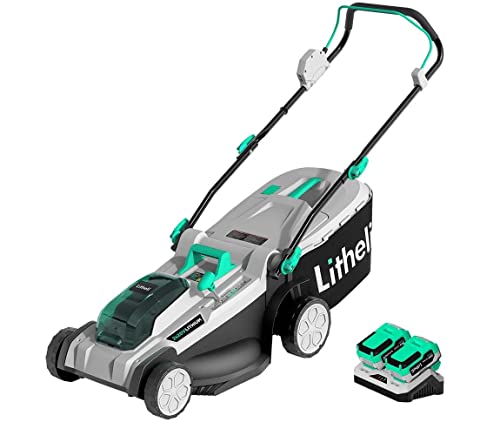 Litheli Cordless Lawn Mower 17 Inch, 2*20V 4.0Ah Battery Lawn Mowers with Brushless Motor, Bagging & Mulching, Charger Included