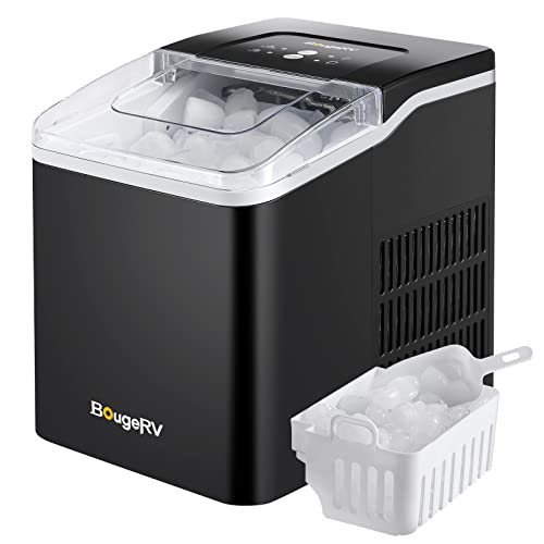 BougeRV Ice Maker Countertop, 12V/24V DC Portable Ice Maker, Small Self-Cleaning Ice Maker 19lbs per Day for Outdoor Camping RV Home Kitchen Office BougeRV Ice Maker Countertop, 12V/24V DC Portable Ice Maker, Small Self-Cleaning Ice Maker 19lbs per Day for Outdoor Camping RV Home Kitchen Office
