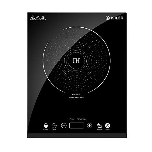 Portable Induction Cooktop, iSiLER 1800W Sensor Touch Electric Induction Cooker Cooktop with Kids Safety Lock, 18 Power 17 Temperature Setting Countertop Burner with Timer Portable Induction Cooktop, iSiLER 1800W Sensor Touch Electric Induction Cooker Cooktop with Kids Safety Lock, 18 Power 17 Temperature Setting Countertop Burner with Timer