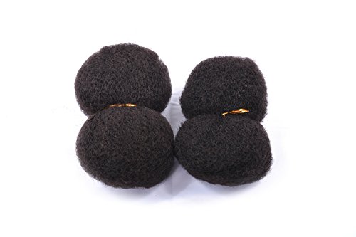 Tight Afro Kinky 100% Human Hair 2 Bundles of 8 Inch, 1oz Each. Natural Color for Extensions for Black Women and Others. Ideal for Making Dreadlocks and Hair Twists. (1b-Off Black)