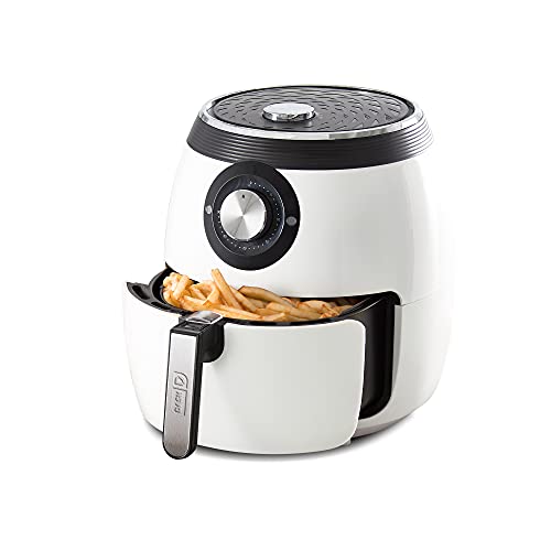 Dash Deluxe Electric Air Fryer + Oven Cooker with Temperature Control, Non-stick Fry Basket, Recipe Guide + Auto Shut Off Feature, 1700-Watt, 6 Quart - White