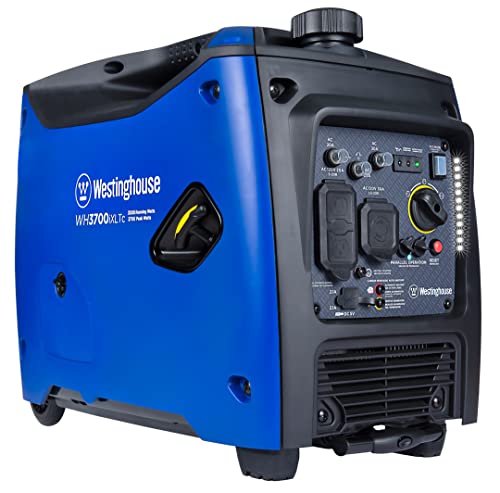 Westinghouse 3700 Watt Super Quiet Portable Inverter Generator, Wheel & Handle Kit, RV Ready 30A Outlet, Gas Powered, CO Sensor, Parallel Cord Included Westinghouse 3700 Watt Super Quiet Portable Inverter Generator, Wheel & Handle Kit, RV Ready 30A Outlet, Gas Powered, CO Sensor, Parallel Cord Included