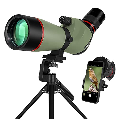 Gosky New 20-60x60 Spotting Scopes for Hunting & Target Shooting & Bird Watching with Tripod, Phone Adapter, Carrying Bag