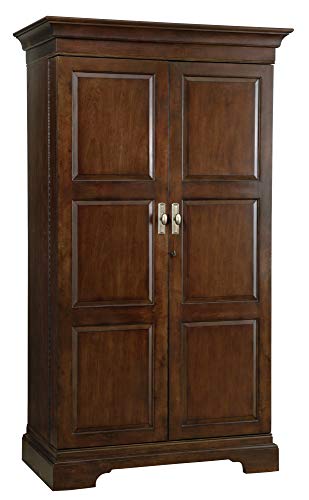 Howard Miller Sonoma II Wine & Bar Cabinet 695-065 – Cherry Bordeaux Finish, Lightly Distressed, Home Liquor Storage, Wooden Stemware Rack, 22 Bottle Wine Storage, Front Locking Doors