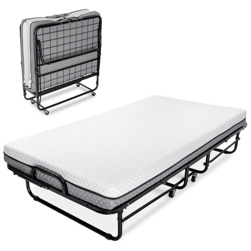Milliard Deluxe Diplomat Folding Bed – Twin Size - with Luxurious Memory Foam Mattress and a Super Strong Sturdy Frame – 75” x 38 Milliard Deluxe Diplomat Folding Bed – Twin Size - with Luxurious Memory Foam Mattress and a Super Strong Sturdy Frame – 75” x 38