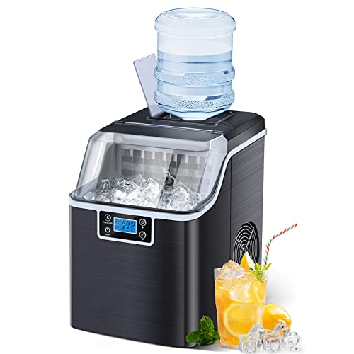 FREE VILLAGE Countertop Ice Maker, Stainless Steel Ice Maker Machine 45Lbs/24H, 24Pcs/12Mins, Self-Cleaning, 2 Ways to Add Water, Portable Ice Maker with Ice Scoop & Basket for Home Party, RV, Office FREE VILLAGE Countertop Ice Maker, Stainless Steel Ice Maker Machine 45Lbs/24H, 24Pcs/12Mins, Self-Cleaning, 2 Ways to Add Water, Portable Ice Maker with Ice Scoop & Basket for Home Party, RV, Office