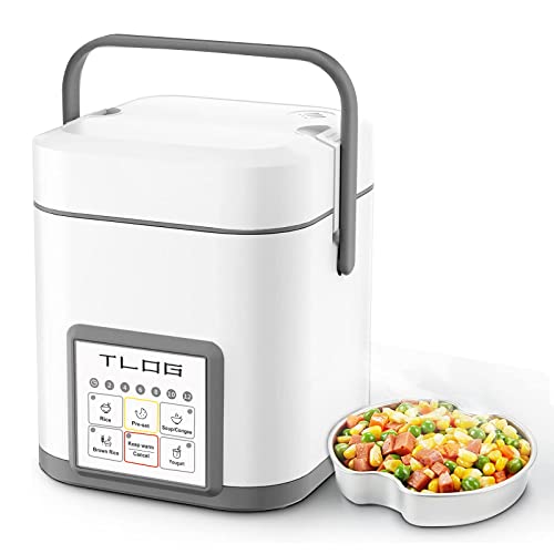 TLOG Mini Rice Cooker 2.5 Cups Uncooked, Healthy Ceramic Coating Portable Rice Cooker, 1.2L Travel Rice Cooker Small for 1-3 People, Personal Rice maker, Food Steamer, 12 Hours delay timer, Multi-cooker for Grains, Oats TLOG Mini Rice Cooker 2.5 Cups Uncooked, Healthy Ceramic Coating Portable Rice Cooker, 1.2L Travel Rice Cooker Small for 1-3 People, Personal Rice maker, Food Steamer, 12 Hours delay timer, Multi-cooker for Grains, Oats