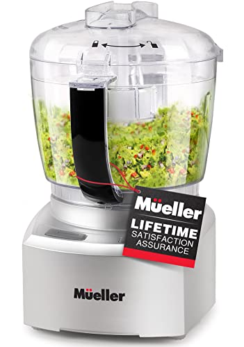 Mueller Ultra Prep Food Processor Chopper for Dicing, Grinding, Whipping and Pureeing – Food Chopper for Vegetables, Meat, Grains, Nuts and Whisk for Eggs and Cream