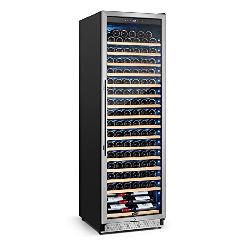 Tylza Upgraded 189 Bottles Wine Cooler Refrigerator, 24 Inch Tall Wine Fridge Built-in or Freestanding with Professional Compressor, Low Noise Fast Cooling and Intelligent Temperature Memory