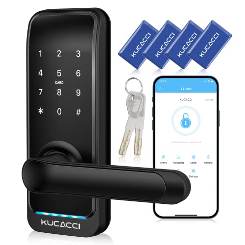 KUCACCI Keyless Entry Door Lock, Smart Door Lock Door Knob with Keypad Door Lock with Handle, Smart Lock Front Door Lock Security, Smart Door Handle, Bedroom Door Lock, Electronic Code Door Lock KUCACCI Keyless Entry Door Lock, Smart Door Lock Door Knob with Keypad Door Lock with Handle, Smart Lock Front Door Lock Security, Smart Door Handle, Bedroom Door Lock, Electronic Code Door Lock