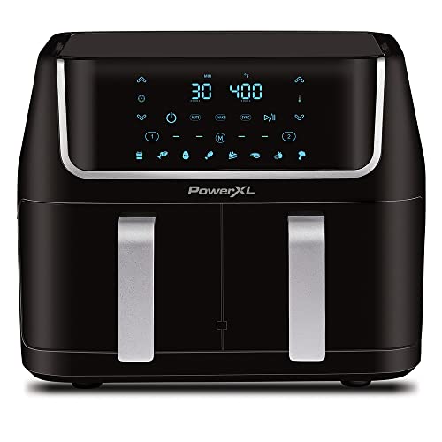 PowerXL Vortex Air Fryer, Vortex Rapid Air Technology, SmartSync, Broil, Bake, Roast, Reheat, Dehydrate (10 QT Dual Basket) PowerXL Vortex Air Fryer, Vortex Rapid Air Technology, SmartSync, Broil, Bake, Roast, Reheat, Dehydrate (10 QT Dual Basket)