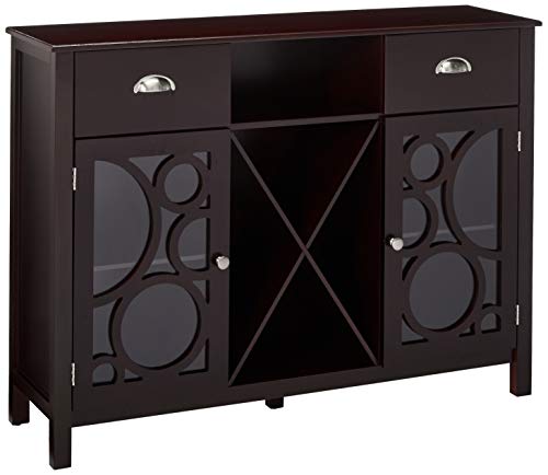 Kings Brand Jamestown Wood Buffet Server Storage Sideboard Wine Cabinet, Cherry Kings Brand Jamestown Wood Buffet Server Storage Sideboard Wine Cabinet, Cherry