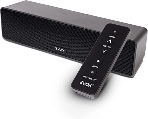 ZVOX Dialogue Clarifying Sound Bar with Patented Hearing Technology - TV Sound Bar with Six Levels of Voice Boost - Home Theater Audio TV Speakers Soundbar - AccuVoice Soundbar for TV - AV102 Black