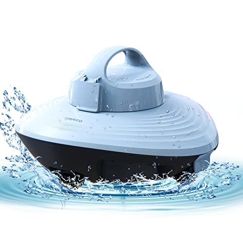 Tirrito Robot Pool Vacuum - Cordless Pool Vacuum for Above Ground Pool & Inground Swimming Pool - Automatic Water Cleaner with Top Handle, Auto-Docking Robotic Underwater Cleaner with Filter