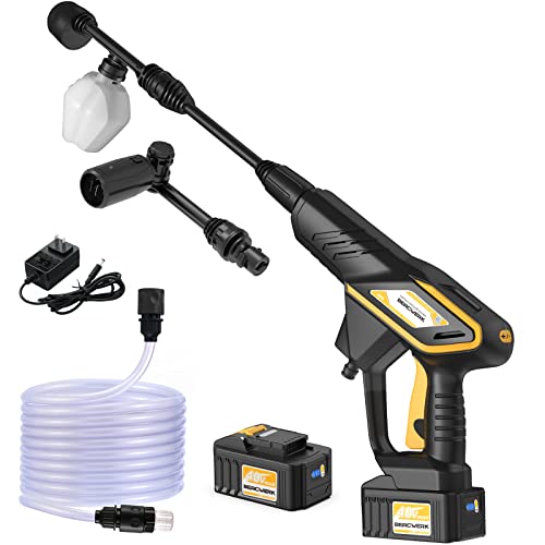 BERGWERK Cordless Power Cleaner 40V Portable Power Washer with 2pcs Waterproof Batteries Power Cleaner, MAX Pressure 870PSI for RVs Boats or Home Projects, with Accessories Kit and a Charger Included