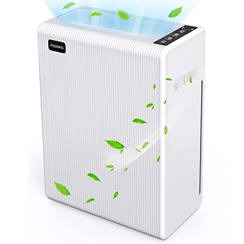 Air Purifiers for Home Large Room up to 969ft², H13 HEPA Air Filter for Pets Hair Dander Smoke Pollen Dust, Ozone Free, Portable Air Purifiers for Bedroom Office Living Room, E-300L, White