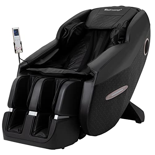 SL Track Massage Chair,Electric Shiatsu Full Body Zero Gravity Massage Recliner Chair with Remote Controls Bluetooth Speaker Built-in Heat for Home Office,Black