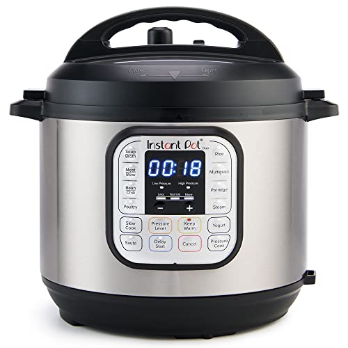Instant Pot Duo 7-in-1 Electric Pressure Cooker, Slow Cooker, Rice Cooker, Steamer, Sauté, Yogurt Maker, Warmer & Sterilizer, Includes Free App with over 1900 Recipes, Stainless Steel, 3 Quart