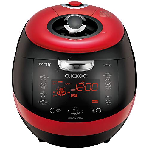 CUCKOO CRP-HZ0683FR | 6-Cup (Uncooked) Induction Heating Pressure Rice Cooker | 13 Menu Options, Auto-Clean, Voice Guide, Made in Korea | Black/Red CUCKOO CRP-HZ0683FR | 6-Cup (Uncooked) Induction Heating Pressure Rice Cooker | 13 Menu Options, Auto-Clean, Voice Guide, Made in Korea | Black/Red