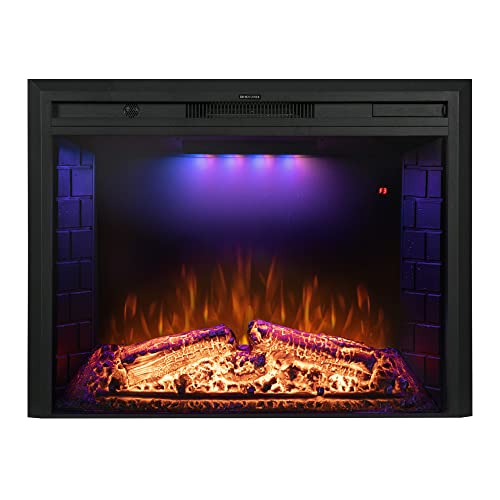 Benrocks 36'' Electric Fireplace Inserts, Recessed & Built in Wall Electric Fireplace Heater with Fire Crackling Sound, Adjustable Top Light & Flame Speed, Overheating Protection, 750/1500W Black Benrocks 36'' Electric Fireplace Inserts, Recessed & Built in Wall Electric Fireplace Heater with Fire Crackling Sound, Adjustable Top Light & Flame Speed, Overheating Protection, 750/1500W Black