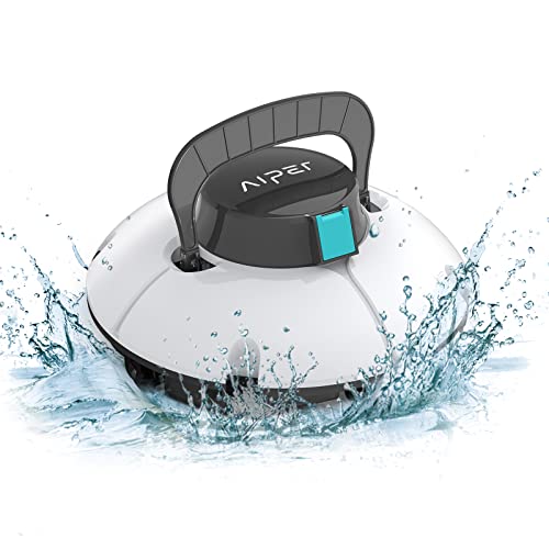 AIPER Cordless Robotic Pool Cleaner, Pool Vacuum with Dual-Drive Motors, Self-Parking, Lightweight, Perfect for Above/In-Ground Flat Pools up to 35 Feet (Lasts 50 Mins) - Seagull 600