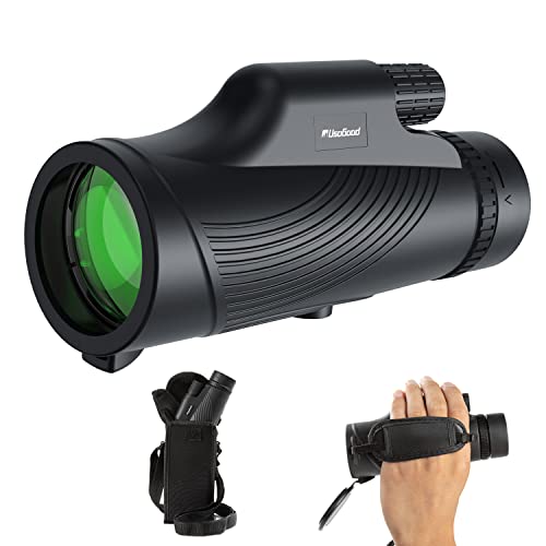 Monocular Telescope, 10x42 Monoculars for Adults, Usogood Compact Portable Waterproof Monocular with Hand Strap, Lightweight Handheld Pocket Telescope for Bird Watching Monocular Telescope, 10x42 Monoculars for Adults, Usogood Compact Portable Waterproof Monocular with Hand Strap, Lightweight Handheld Pocket Telescope for Bird Watching