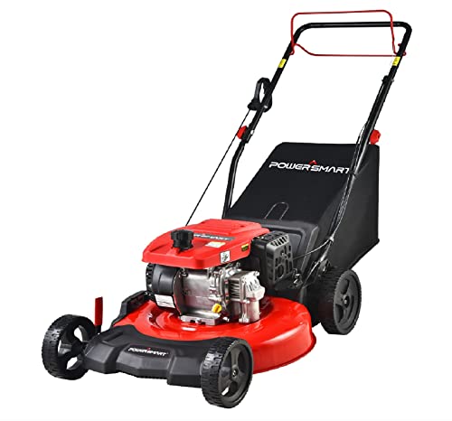 PowerSmart Self Propelled Lawn Mower Gas Powered, 21 Inch Gas Lawn Mower with 209CC 4-Stroke Engine, 3 in 1 Gas Lawnmower with 5 Adjustable Cutting Heights 1.18''-3.0'', DB2194SH