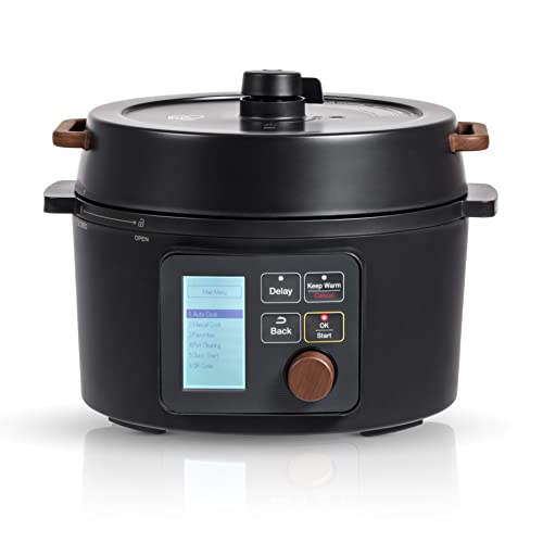 IRIS USA 3 Qt. 8-in-1 Electric Pressure Cooker, Slow Cooker, Rice Cooker, Steamer, Sear & Sauté, Yogurt, Compact Multi-Cooker for 2-3 People with Over 110 Pre-Programmed Recipes, Vegan Friendly, Black