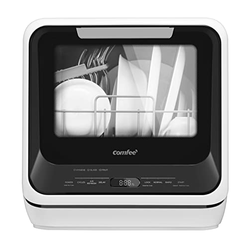 COMFEE' Portable Dishwasher Countertop, Mini Dishwasher with 5L Built-in Water Tank, No Hookup Needed, 6 Programs, 360° Dual Spray, 192℉ High-Temp& Air-Dry Function, Dishwasher for Apartments& RVs COMFEE' Portable Dishwasher Countertop, Mini Dishwasher with 5L Built-in Water Tank, No Hookup Needed, 6 Programs, 360° Dual Spray, 192℉ High-Temp& Air-Dry Function, Dishwasher for Apartments& RVs