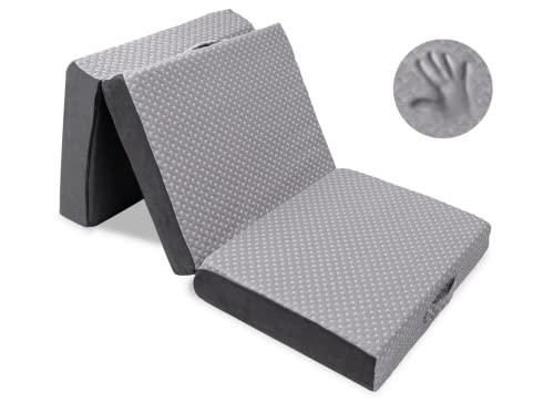 Milliard Tri-Folding Memory Foam Foldable Memory Foam Mattress with Washable Cover, Cot Size (75"x31"x6")