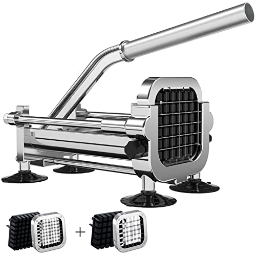 French Fry Cutter, Befano Potato Slicer Fry Cutter | Stainless Steel Potato Cutter for French Fries Cutter with 1/2-Inch and 3/8-Inch Blade Great for Potato, French Fries, Cucumber Vegetables Carrot