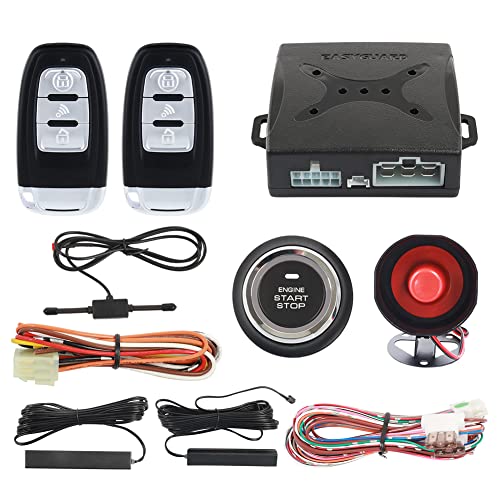 EASYGUARD EC003 Smart Key PKE Passive Keyless Entry Car Alarm System Push Start Button Remote Engine Start Remote Trunk Release DC12V