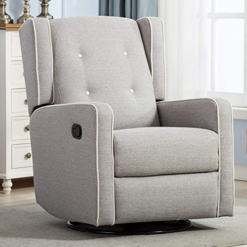 Swivel Rocker Recliner Chair, Nursery Glider Chair, Nursery Rocking Chairs, Manual Reclining Chair, Grey Swivel Rocker Recliner Chair, Nursery Glider Chair, Nursery Rocking Chairs, Manual Reclining Chair, Grey