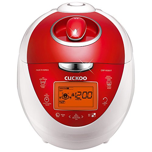 CUCKOO CRP-N0681FV | 6-Cup (Uncooked) Pressure Rice Cooker | 16 Menu Options: Sushi Rice, Nu Rung Ji, Brown Rice, & More, Made in Korea | White/Red CUCKOO CRP-N0681FV | 6-Cup (Uncooked) Pressure Rice Cooker | 16 Menu Options: Sushi Rice, Nu Rung Ji, Brown Rice, & More, Made in Korea | White/Red