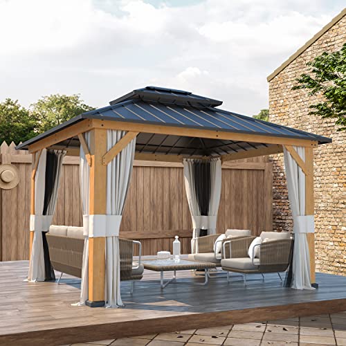 sunjoy solid wood patio gazebo